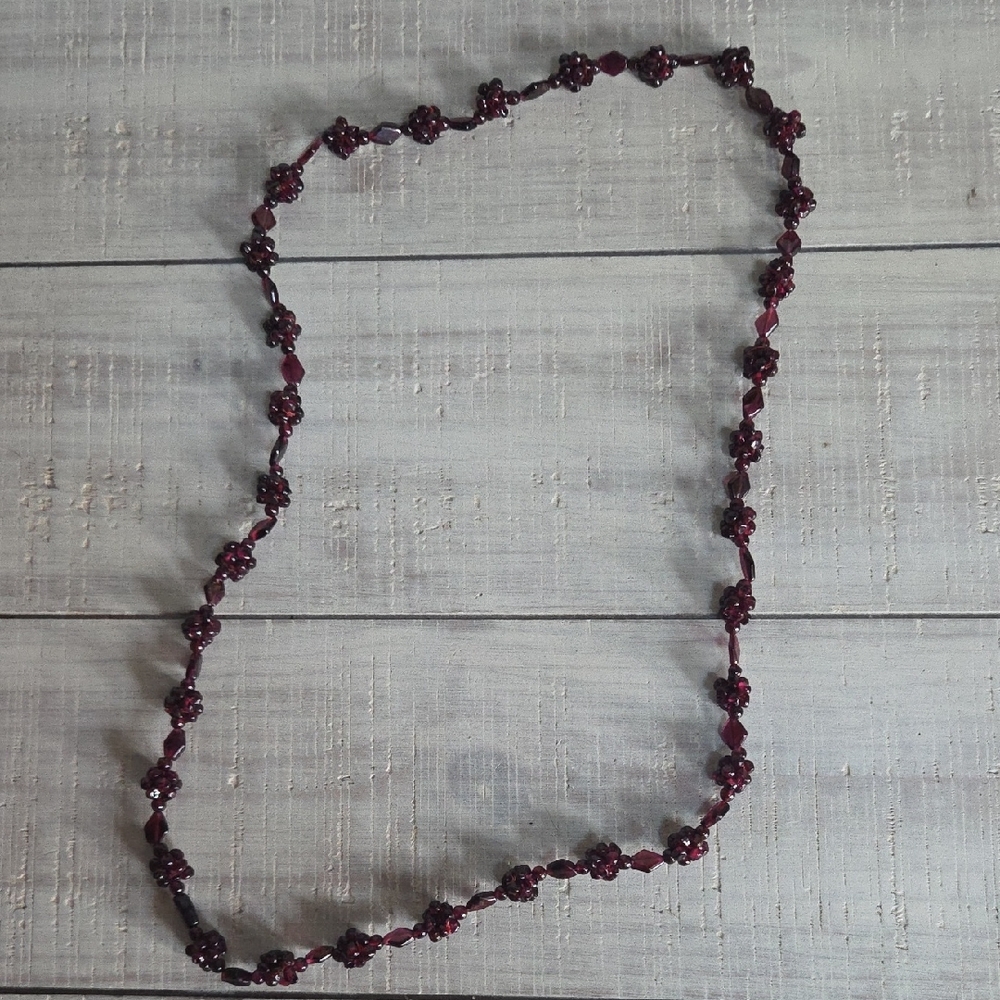 Vintage Garnet Cluster Necklace